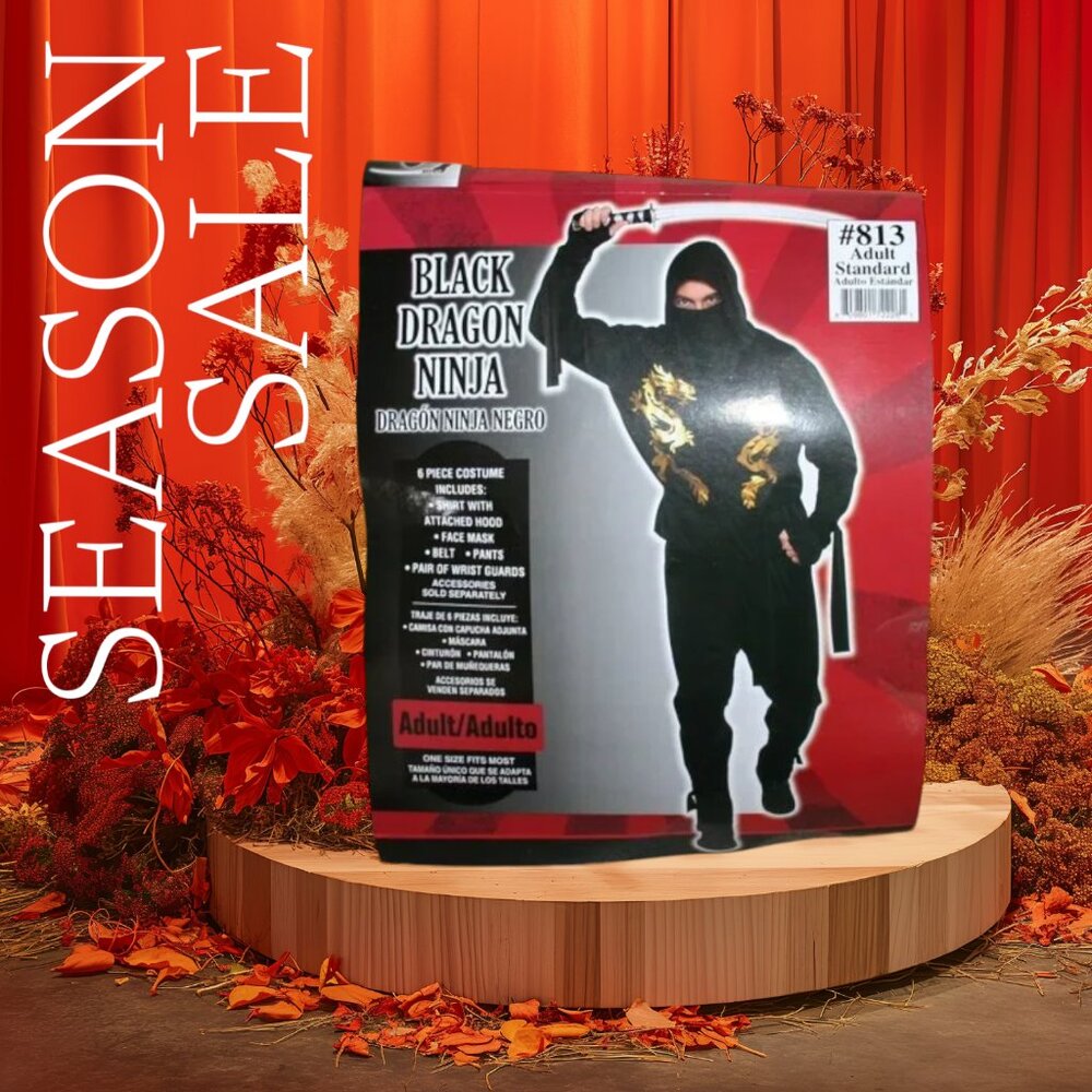 Black Dragon Ninja HALLOWEEN Costume Size Adult Standard